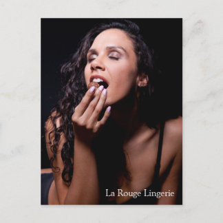 黒ランジェリーポストカード付きセクシーな女性モデル ポストカード