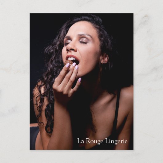 黒ランジェリーポストカード付きセクシーな女性モデル ポストカード (正面)