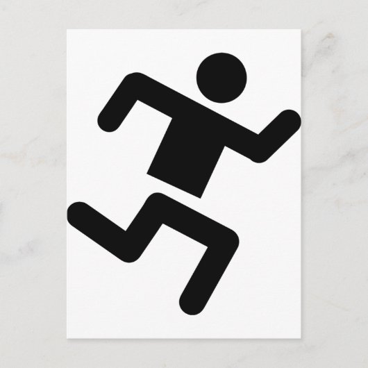 黒ランナー陸上競技走士 ポストカード (正面)