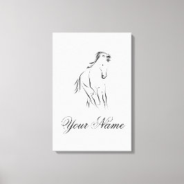 黒ランニング色の馬 キャンバスプリント