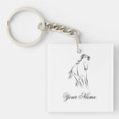 黒ランニング色の馬 キーホルダー (正面)