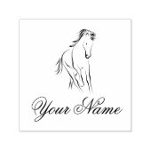 黒ランニング色の馬 セルフインキングスタンプ (デザイン)