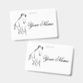 黒ランニング色の馬 バッジ (正面＆裏面)