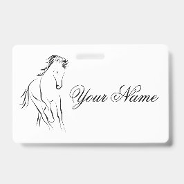 黒ランニング色の馬 バッジ