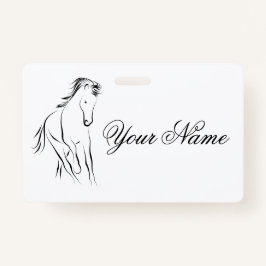 黒ランニング色の馬 バッジ