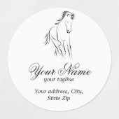 黒ランニング色の馬 ラベル (デザイン2)