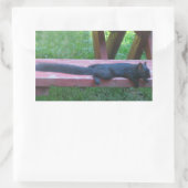 黒リス 長方形シール (バッグ)