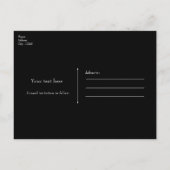 黒リボンと赤いバラのエレガントなSave the Date 案内ポストカード (裏面)