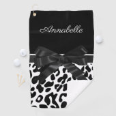 黒リボンヒョウ柄 ゴルフタオル (インサイチュ)