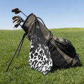 黒リボンヒョウ柄 ゴルフタオル (グリーン)