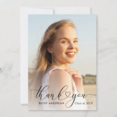 黒レタリング卒業サンキューカード サンキューカード (正面)