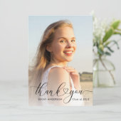 黒レタリング卒業サンキューカード サンキューカード (スタンド正面)