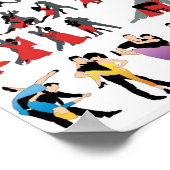 黒レッド社交ダンスカラフルダンサーDANCE DIGITAL ポスター (角)