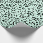 黒レトロヴィンテージ花柄ラッピング紙 ラッピングペーパー (角)