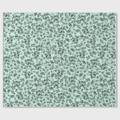 黒レトロヴィンテージ花柄ラッピング紙 ラッピングペーパー (フラット)