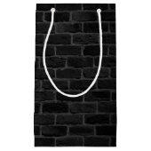 黒レンガのパターン スモールペーパーバッグ (正面)