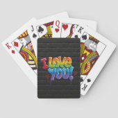 黒レンガの壁にスプレーアートで「I Love You!」 トランプ (裏面)