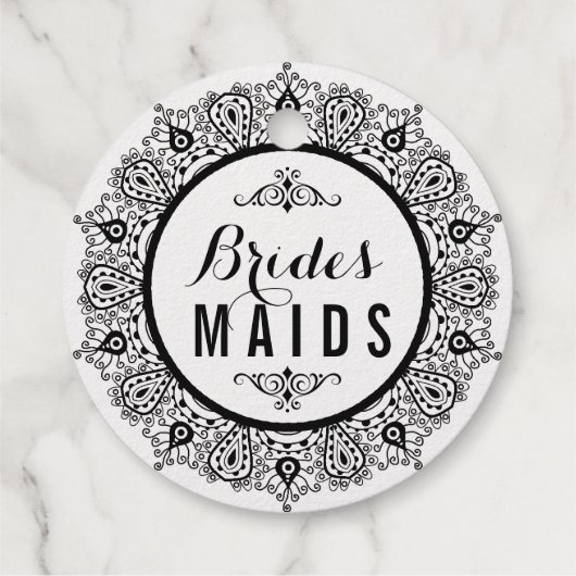 黒レースの曼荼羅の花嫁の友人 フェイバータグ (裏面)