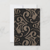 黒レース、麻、リネン オーダーメイド ウェディング サンキューカード (裏面)