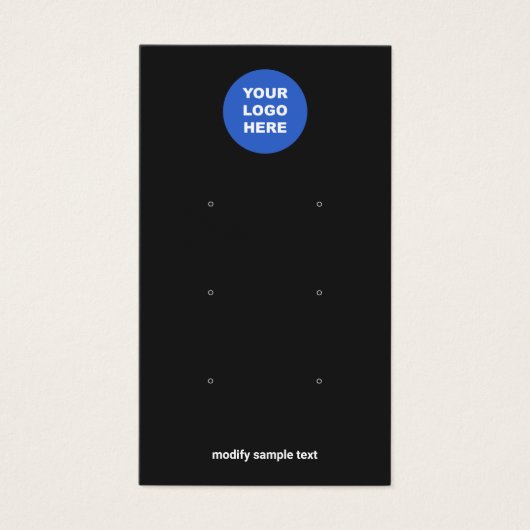 黒ロゴ3枚のイヤリングディスプレイカードを追加 (正面)