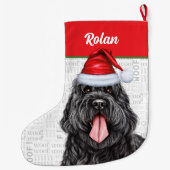 黒ロシアのいテリア犬の名前 ラージクリスマスストッキング (裏面)