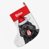 黒ロシアのいテリア犬の名前 ラージクリスマスストッキング (裏面 (吊り時))