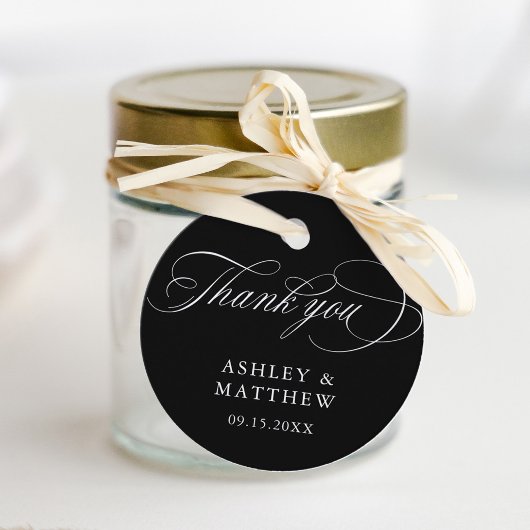 黒ロマンチックな書結婚道の感謝 フェイバータグ