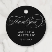 黒ロマンチックな書結婚道の感謝 フェイバータグ (正面)