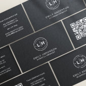 黒ロモダンゴQRビパーソナライズされたジネスカード 名刺