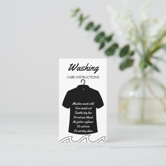 黒ロングネックシャツの洗気に浄指示 名刺 (スタンド正面)