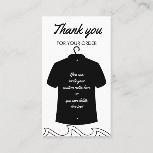 黒ロングネックシャツの洗気に浄指示 名刺 (裏面)