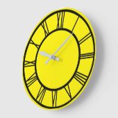 黒ローマ数字パタ縁どーンラウンドクロック ラージ壁時計 (傾斜)