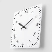 黒ローマ数字時計顔正方時計 スクエア壁時計 (傾斜)