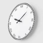 黒ローマ数字 ラウンドクロックフェイス&トリムクロック ラージ壁時計 (傾斜)