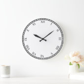 黒ローマ数字 ラウンドクロックフェイス&トリムクロック ラージ壁時計 (ホーム)