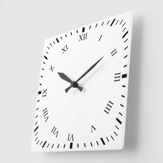 黒ローマ数字&分時計顔壁時計 スクエア壁時計 (傾斜)