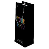 黒ワインギフトバッグカスタムビジネスロゴブランド ワインギフトバッグ (裏面アングル)