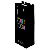 黒ワインギフトバッグカスタムビジネスロゴブランド ワインギフトバッグ (正面アングル)