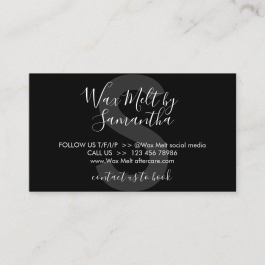 黒ワックスの溶融気に命令 名刺 (正面)