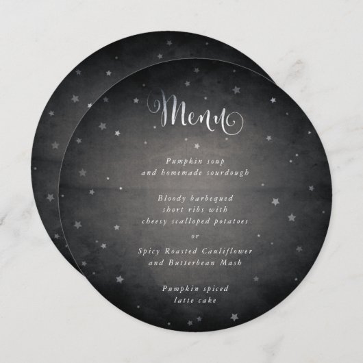 黒ヴィンテージフェードスタースクエア/ラウンド メニュー (正面/裏面)