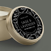 黒ヴィンテージフローラキャンドルジャー蓋丸ラベル ラウンドシール