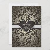 黒ヴィンテージ婚約パーティ招待状 招待状 (正面)