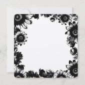 黒ヴィンテージ花結婚式の日付を保存 招待状 (裏面)