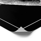 黒ヴィンテージ解剖学的ハート ポスター (角)