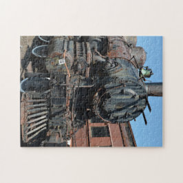 黒ヴィンテージ錆び蒸気機関車列車 ジグソーパズル