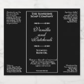 黒ヴィンテージ防水化粧品ボトルラベル スパークリングワインラベル (シングルラベル)