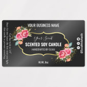 黒ヴィンテージ香りSoy Candleラベル ラベル (デザイン1)