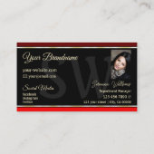 黒一文と縁ど写真にマルーンと赤 名刺 (裏面)