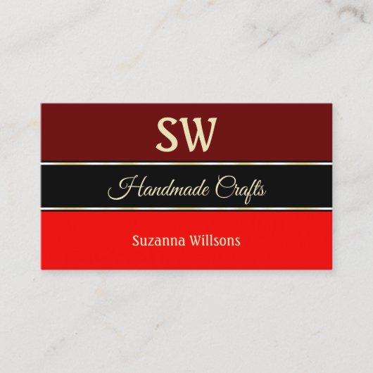 黒一文と縁ど写真にマルーンと赤 名刺 (正面)