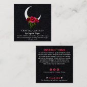 黒三日月の月のクリスタルキャンドルインテンションスペル スクエア名刺 (正面/裏面)